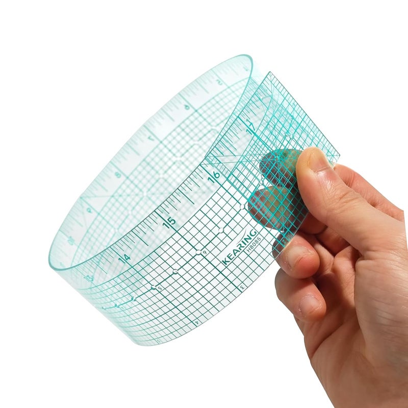 KEARING Clear Sewing Graph Fashion Design Ruler with Holes, Sandwich Line, 2 x 18, Zero Centering, Transparent Pattern Grading Dress Making Ruler for Sewing Quilting Design - Image 5